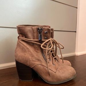 Suede tan booties